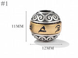 925 Silver Tibetan Six Words Proverb Turning Beads Buddhist OM Mani Padme Hum