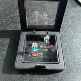 Stainless Steel Rhinestone Earrings with Colored Birthstones