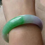 Natural Burmese Jadeite 54-64mm Light Purple Two-color Bracelet