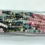 Mamiam Tourmaline Faceted Rondell Beads 2.8x3.8mm