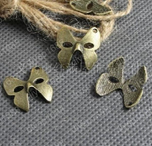 100pcs Antique Bronze Plated 19*19MM Mask Pendants for Jewelry Making DIY