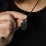 Alhamdulillah Calligraphy Oval Necklace for Men Eid Gift Arabian Pendant