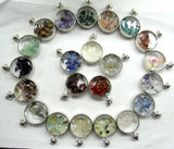 Natural Stone Irregular Gravel & Glass Pendant for DIY Jewelry Making