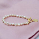 Baroque Freshwater Pearl Bracelet Plated, OT Buckle