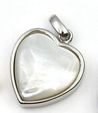 3pcs Natural Heart Shape Pendants Clear Shell Silver Jewelry