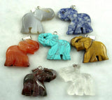 Tiger Eye Quartz Crystal Elephant Pendant for Jewelry Making