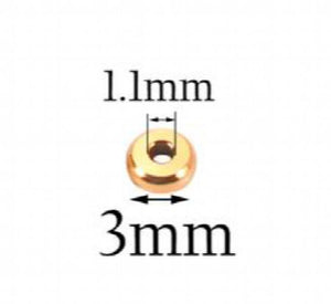 50pcs Stainless Steel Spacer Bead Flat Round Loose Spacer Bead for DIY
