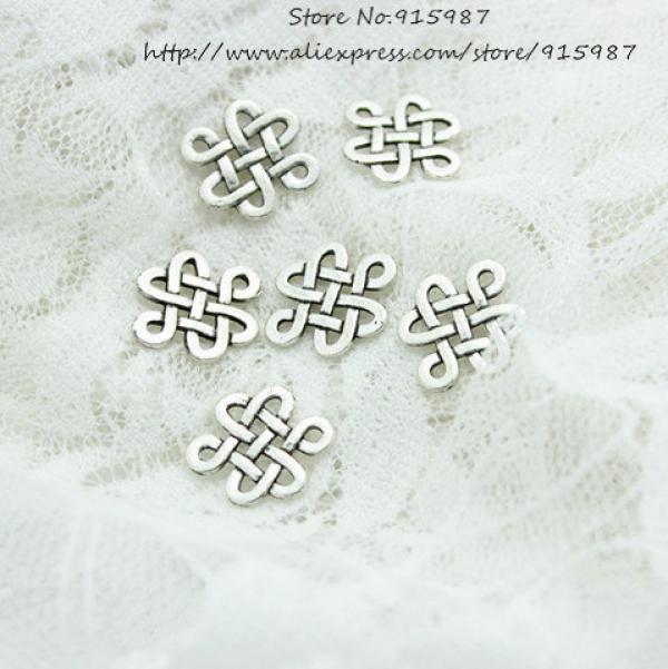 Sweet Bell 100pcs/lot Hollow Filigree Jewelry Findings Vintage Silver D0592