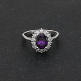 925 Sterling Silver Flower Wedding Engagement Ring for Women
