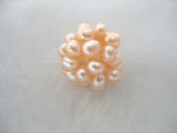 5pcs Loose Freshwater Pearl Pink Round Beads for DIY Earrings Jewelry Making