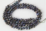 7MM Black Baroque Freshwater Pearl Beads Strand