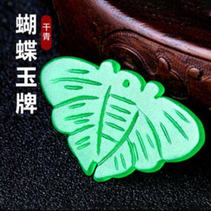 Genuine Green Jadeite Butterfly Pendant Earring DIY Set