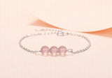 Strawberry Crystal Bracelet 925 Silver Plated Natural Crystal Beads