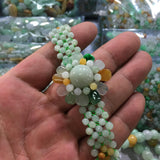 Chinese Jade Jadeite Sunflower Beads Bracelet Charm Jewellery