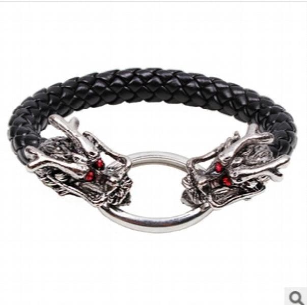 Vintage Tibetan Silver Men Bracelet Titanium Male Parataxis Skull Bangle