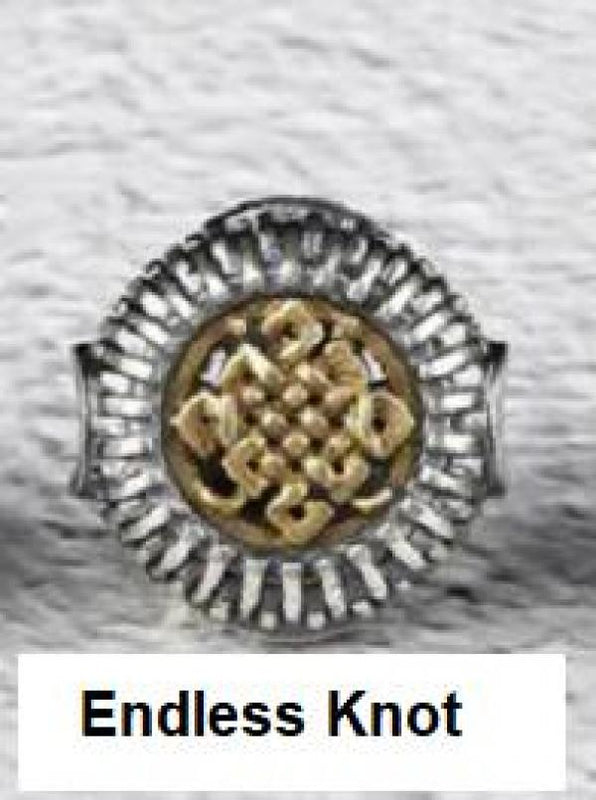 925 Silver Tibetan Lucky Babao Symbol Beads