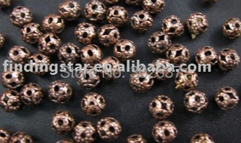 5000pcs Antiqued Copper Filigree Spacer Beads 4mm M282
