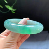 Burmese Jadeite Light Green Two-tone Bracelet Princess Jewelry