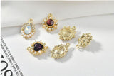 30pcs Glass Rhinestone Core Geometry Alloy Charms for Locket Jewelry