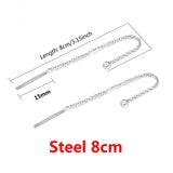 10Pcs Stainless Steel Long Tassel Chain Drop Earrings for Jewelry Making
