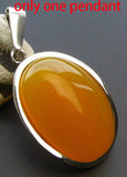 925 Silver Oval Pendant with Yellow Stone