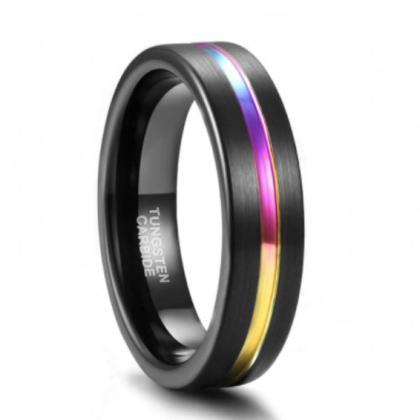 Tigrade Man Ring 5/7/9mm Tungsten Carbide Rings Colorful Line Wedding Bands