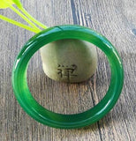 Green Jadeite Bracelet Charm Round Bangle for Women Men