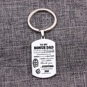 Step Dad Keychain Stainless Steel Family Men Father's Jewelry Gift