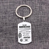 Step Dad Keychain Stainless Steel Family Men Father's Jewelry Gift