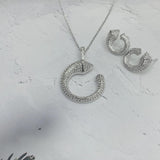 Copper Zircon Necklace with Earrings Set S1880