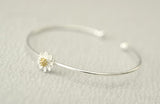 Sunflower Bar 925 Silver Bracelet High-Quality Open Design