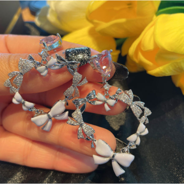 Pink Bow Sweet Spring Earrings