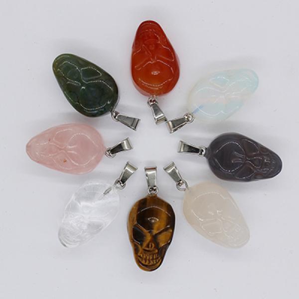 Natural Stone Skull Necklace Pendant Accessory Small Size