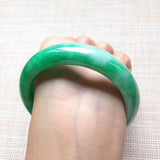 Zheru Jewelry Natural Jadeite Light Green 54-62mm Bracelet Princess Gift