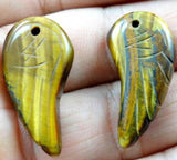 20pcs Natural Stone Wings Pendant Jewelry