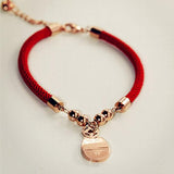 Red Rope Lucky Cat Bracelet Titanium Steel Valentine Gift