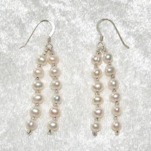 Freshwater Pearl Dangle Earrings S925 Silver Fine Jewelry