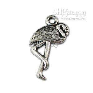 300pcs Tibetan Silver Crane Charm for Jewelry Making