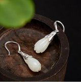 Jade Flower Earring Pendant Set