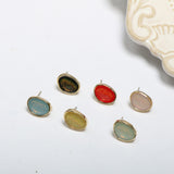 Spring Glitter Oval Alloy DIY Earrings Accessories