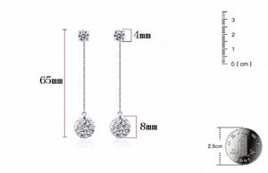 Shambhala Crystal Silver Drop Earrings Women Gift