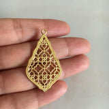 8 pcs Brass Filigree Rhombus Charms Gold Silver Raw DIY HY
