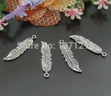 100PCS Feather Charm Pendant for Bracelets Necklaces A393