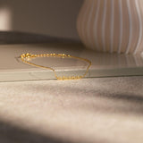 Tiny Name Bracelet Stainless Steel in Gold Silver Rose Plated