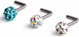 Surgical Steel Gem Crystal Nose Bone Studs Ring Pins Piercing Jewelry