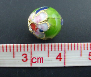 30 Mixed Color Cloisonne Ball Spacer Beads 10mm Dia.