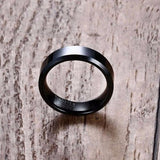 6mm Beveled Tungsten Wedding Band for Men Ring