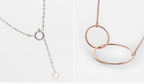 925 Silver Double Circle Pendant Necklaces for Women