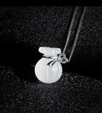 Agate Chalcedony Pendant Necklace 925 Silver Inlay Women Gift Water Drop