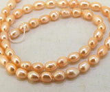 5-6mm Pink Freshwater Pearl Beads 14in DIY Necklace LS3-063